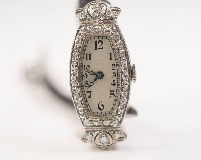 Patek Philippe/Tiffany & Co. Art Deco Emerald and Diamond Watch