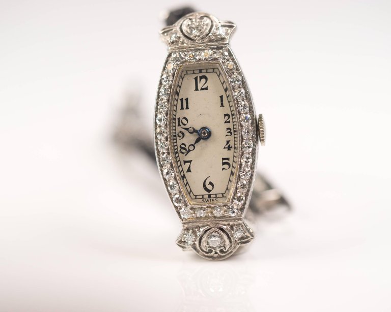 Art deco diamond on sale watch