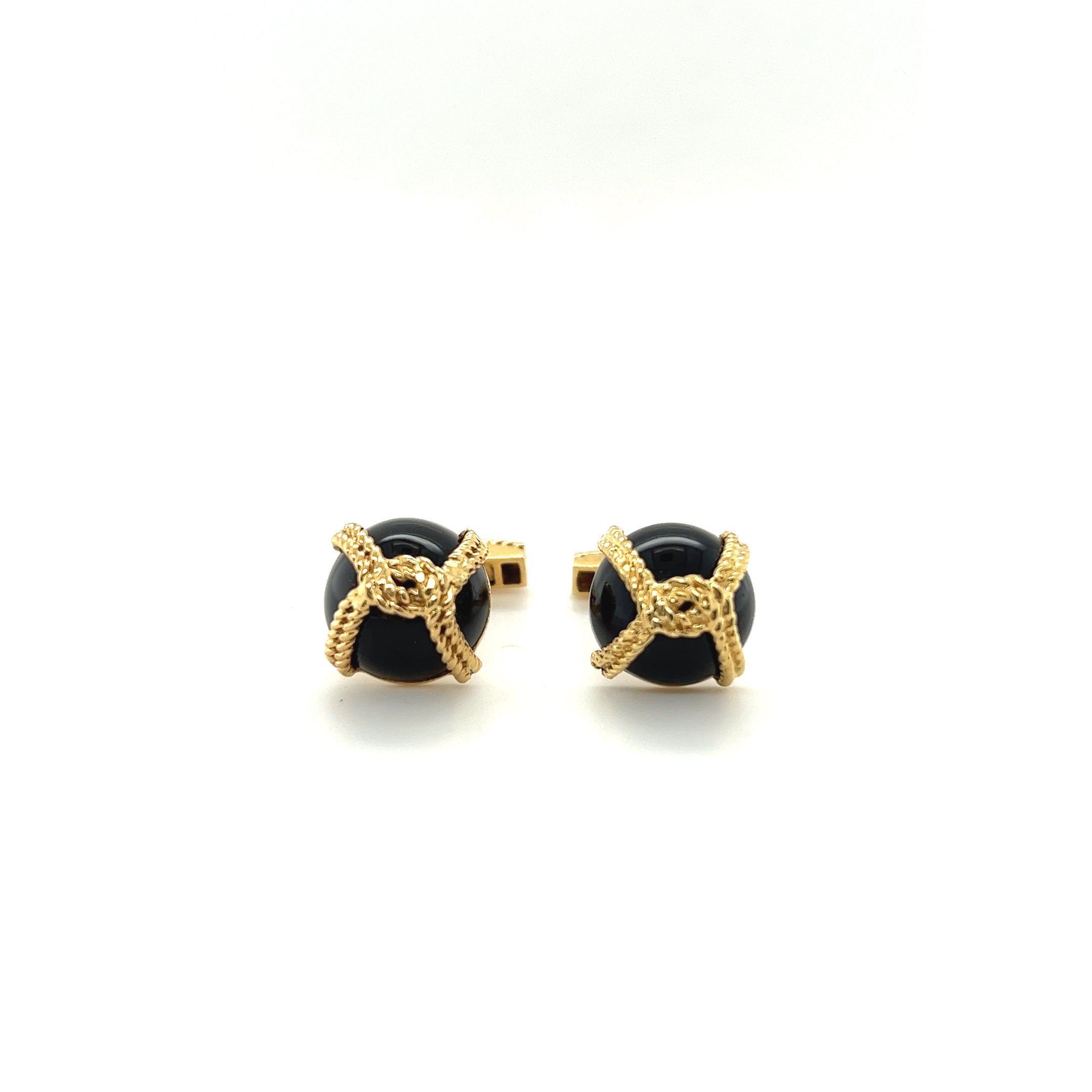 Tiffany & Co Onyx & 14K Yellow Gold Cufflinks - The Verma Group
